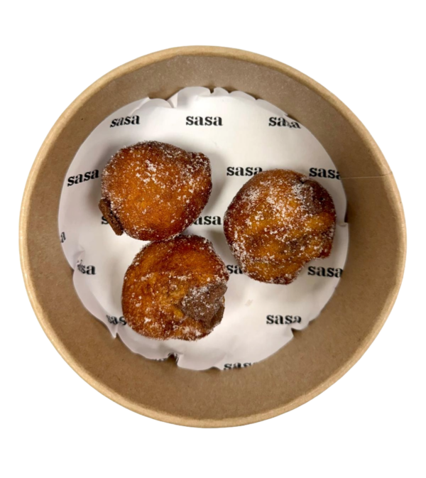 Buñuelos falleros rellenos de crema de chocolate
