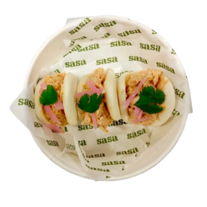 Mini baos de pollo mayo-curry