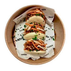 Mini baos de pulled pork